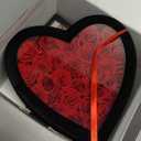 Preserved Roses Flowers for Delivery 27 Pcs, Forever Flores in Heart Box with Necklace, Eternal Rose Anniversary Birthday Gift for Women Wife Girlfriend, Rosas for Valentines Christmas, Red