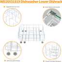 Atgestore Upgraded WD28X31819 WD28X10284 Dishwasher Rack Replacement Parts for GE Dishwasher Parts 22.2" x 20.7" Lower Rack ADW1100N10WW GE Dishwasher Bottom Dishrack Assembly Lower Dish Rack Wheels