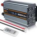 3000 watt Power Inverter DC 12V to AC 110V/120V Converter,6000w Peak.Comes with LCD Display,Wireless Controller,4AC outlets,4 USB.RV Inverter,Suitable for Camping,and Off-Grid Solar Inverter Systems