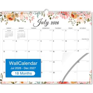 2026-2027 Wall Calendar - 18 Months Wall Calendar 2026-2027 with Thick Paper, Jul 2026 - Dec 2027, 14" x 11", Twin-Wire Binding, Home or Office Calendar for Easy Organizing