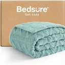 Bedsure Gentlesoft Sherpa Fleece Throw Blanket for Couch - Fluffy & Cozy Cable Jacquard Tufted Throw for Women Gift, Thick and Warm Christmas Blanket for Winter, Sage Green, 50x60 Inches