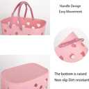 Anyoifax Portable Shower Caddy Tote Plastic Storage Basket with Handle Box Organizer Bin for Bathroom, Pantry, Kitchen, College Dorm, Garage - Pink