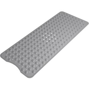 AmazerBath Shower Mat Non Slip 40 x 16 Inches, Shower Stall Mats with Suction Cups and Drain Holes, Non Slip Bath Mat for Tub for Elderly & Kids, Grey (Gray)