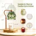 Candle Warmer Lamp with Timer Dimmer - Birthday Gift for Women Mom, Electric Wax Melter Warmer Adjustable Height for Jar Candles Housing Warming Home Decor (Green)