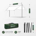 Bessport Camping Tarp, 16×9.8FT with 2 Poles, Lightweight Car Awning Sunshade, Portable Multifunctional Backpacking, PU 3000mm Waterproof Rain Fly Hammock Tarp for Outdoor,Traveling, Hilking