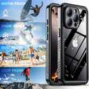 SPIDERCASE for iPhone 16 Pro Max Case Waterproof, [12FT Military Drop Proof] [IP68 Waterproof] [Full Body Protection] Heavy Duty Protective Cover for iPhone 16 Pro Max 6.9, Black