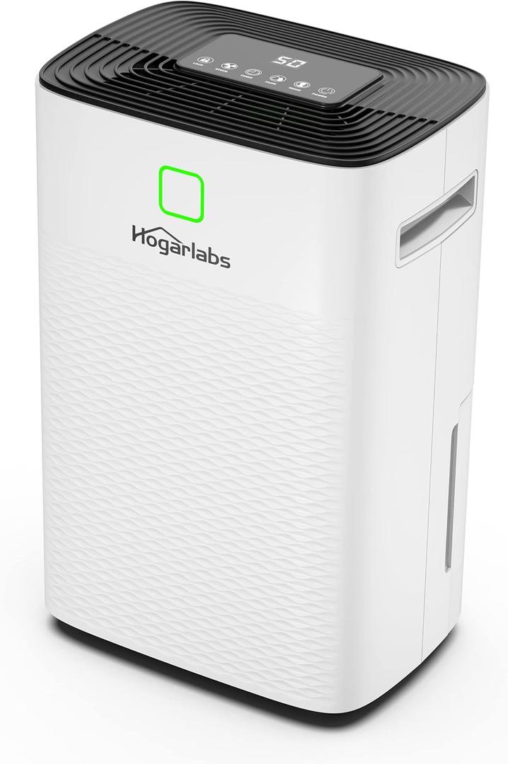 HOGARLABS 30 Pint Dehumidifiers for Home and Basements, with 3 Working Modes, Overflow Protection, and Auto Shut off Restart. Ultra Silent Dehumidifier with Drain Hose and Digital Control Panel.