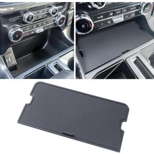 Center Console Compartment Cover for Ford F150 Accessories 2021-2025 2026/Lightning XLT PRO 2022-2025 Interior Hidden Panel Secret Pocket Lid USB Hole (Fits The Open Pocket in Front of The Shifter)