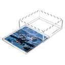 Scalloped Acrylic Tray 9" x 9" Clear Acrylic Serving Tray Display Tray for Insert Needlepoint, Photos, Art, Messages, Decorative Tray Gift for Home Office