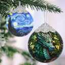 Awe-Inspiring Dragon Christmas Ornament - Stained Glass Hanging Decor for Tree, Gift Idea