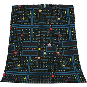 Retro Video Game Pattern Fleece Throw Blanket for Couch Chair Bed Women Men - Lightweight Plush Fuzzy Cozy Soft Blankets and Throws for Sofa Travel Camping, 50x40 inches