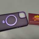 Magnetic for iPhone 15 Plus Case with Ring Stand, [10 FT Drop Protection] [Velvety Touch] Slim Translucent Matte Back Shockproof Phone Case for iPhone 15 Plus 6.7'', Dark Purple