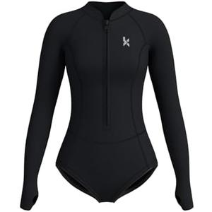KMT Wetsuit for Women, Womens Long Sleeve Shorty Wet Suits 2mm Front Zipper Springsuit Surfing Surf-wear Diving Swimming Scuba One Piece 8