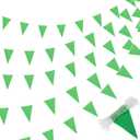 Preboun 400 ft Christmas Solid Pennant Banner Flags 240 Pcs String Hanging DIY Triangle Bunting Bulk Garland for Grand Opening Carnival Birthday Party Decoration Outdoor(Green)