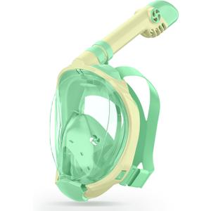 Greatever Snorkeling Gear for KidsIdeal Gifts of Kids Snorkel MaskFull Face Snorkel Mask Kids with Camera MountSafe Breathing for Enchanting Travel (A3-Yellow Green)