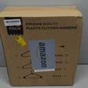 HOUSE DAY White Plastic Hangers 50 Pack, Plastic Clothes Hangers with Built-in Hooks, Durable and Strong Plastic Coat Hangers for Closet, Space Saving Clothing Hanger for Shirts, Coats, Skirt, Dress