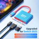 JEMDO Switch 2 HDMI Adapter Dock Station(3 Ports),4K@60Hz,HDMI 2.0 & 18Gbps,PD 100W & USB 3.0,Portable USB C to HDMI Travel Dock for TV Compatible with Nintendo Switch 2(Only Below V21.0.0)/OLED/2017
