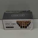 EDELHAUS Square Spice Jars with Bamboo Wooden Lid (Pack of 24) Spice Jars with Shaker Insert and 240 Labels - Bamboo Lid Glass Container for Spice Organisation [4.3 in  1.8 in]