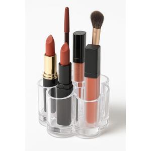 Super Z Outlet Clear Acrylic Flower Cosmetic and Makeup Nail Brush Lip Gloss Holder Compact Stand with 12 Slot Spaces Organizer