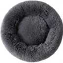 Donut Dog Bed Cat Bed Fluffy Calming Pet Bed Dog Round Bed Cat Round Bed Warm Kitten Nest Ideal for 3Kg Pet, Small, Dark Light