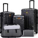 Rosamo 5 Piece Hardshell Suitcase Set, 20/24/28" Expandable Luggage Set with Matching Travel Bags, 22x14x9 Airline Approved Carry On, TSA Lock, Spinner Wheels, ABS+PC (Grey) ( Only 3 Suitcase )