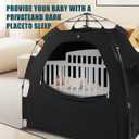 Blackout Tent for Pack N Play: Portable Baby Sleep Pod with 1-Click Setup, Mini Crib Cover with Monitor and Fan Pouches, Blocks 95% of Light, Travel Crib Canopy, 35.4 Inches X 51 Inches X 53 Inches
