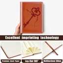 Witchcraft Gift Magic Key Leather Notebook Mysterious Witchy Gifts Witchcraft Lovers Gifts Halloween Party Gift Moon Phase Gift(A Key)