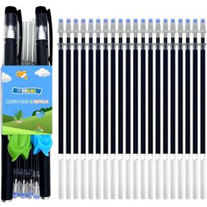 20Pcs Magical Pen Refills for Monking Reusable Magic Practice Copybook,Drawing Pen of Invisible Ink, (20 pcs Blue Refills +2 Pens)