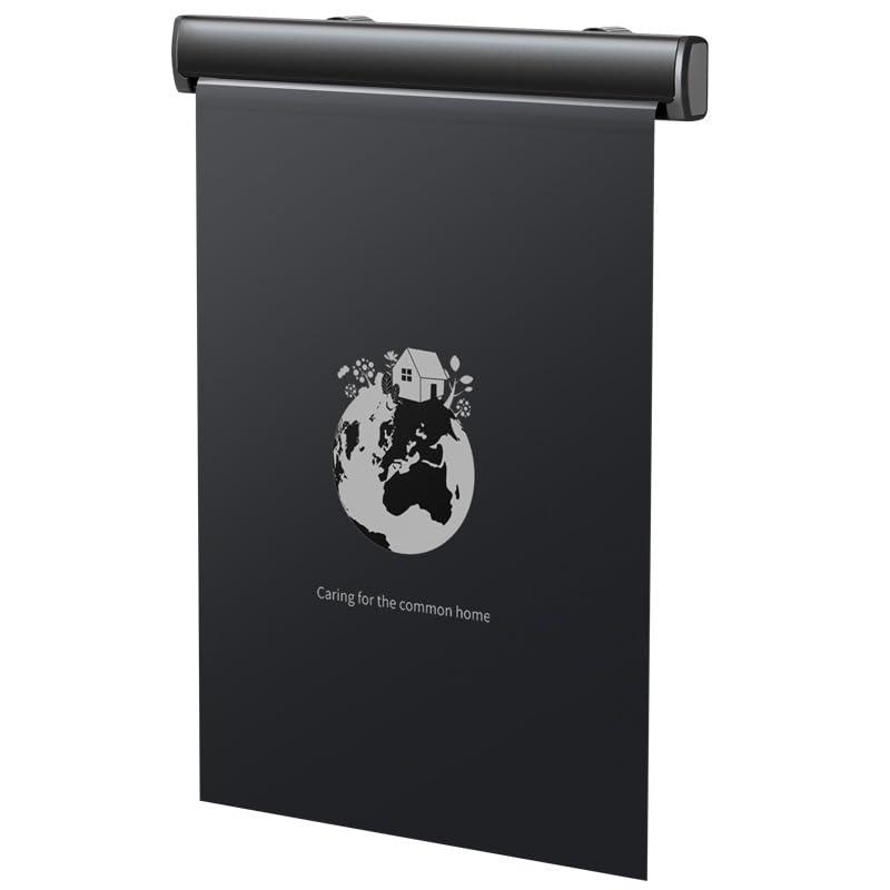 Disposable Car Trash Bag with Flip-top Hidden Hook - Aluminum Alloy Garbage Can, Waterproof Hanging Auto Trash Can, Travel Accessories (Black)