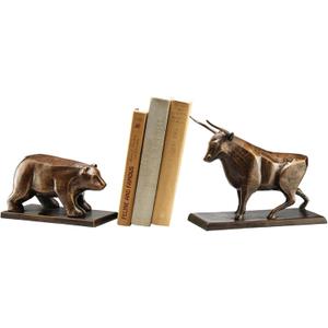 SPI Home Bull & Bear Bookends,Brown,4.0x7.5x10.5