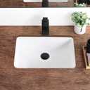18 Inch Undermount Bathroom Sink White Ceramic Rectangular Under Counter Bathroom Sink for Cabinet Porcelain Vanity Sinks,Overflow Type (18.4"x13.0")