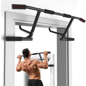 ONETWOFIT Pull Up Bar for Doorway, 440 lbs Heavy Duty Upper Body Fitness Workout Bar for Home Gym Exercise, Multi-Grip Strength Wall Mounted Door Frame Chin-Up Bar for Almost All Doors