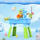 2026 Upgraded Water Table for Toddlers 1-3 - Outdoor Toys for Kids Ages 4-8 with Pump, Summer Outside Sensory Activity Pool Toys, Kitchen Play Sink Toy with Running Water, Fishing Toy, Blue