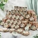 SiliFine 96 Pcs Wedding Favors for Guests Small Ceramic Bowl Bulk Gifts Set 3.3 Inch Floral Design Mini Dipping Sauce Dish with Card Box for Bridal Pooja Baby Shower Birthday (Flower,Sage Green)