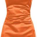 Women's Satin Sleeveless Spaghetti Strap Mini Dress Sexy Slip Cowl Neck Silky Cocktail Party Dresses Size L