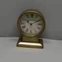 NIKKY HOME Vintage Gold Mantle Clock, Silent Non-Ticking Battery Operated Rustic Table Desk Shelf Clock for Living Room Decor