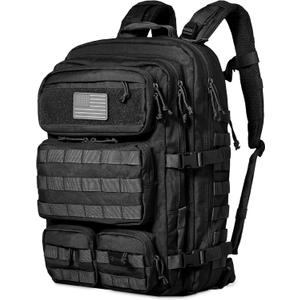 Falko Tactical Backpack for Men and Women 50L Backpack 2.4x Stronger Large Military Molle Rucksack, Bugout Backpack Outdoors (Black)