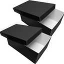 Lineco, Photo Card Box, Museum-Quality Archival Storage, Acid-Free with Removable Lid, Bulk Storage for Negatives, Prints, Films, Photos, Snapshot, 5x8x12 Inches, Black, 2 Pack