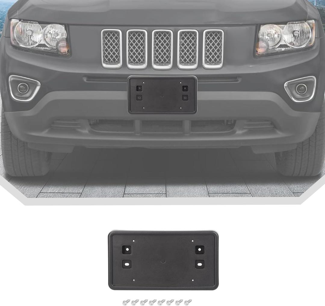 JeCar License Plate Frame Bracket Fit for 2011-2017 Jeep Compass Front License Plate Holder Mount