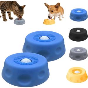 Dog Lick Bowl with Ball,Lick Ball Bowl for Dogs,Dog Licking Bowl with Rolling Ball,Slow Feeder Ball Bowl to Slow Pet Eating,Rolling Ball Dog Bowl Give Pet More Time to Enjoy Eating. (Blue-2pcs)