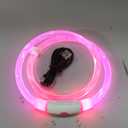 BSEEN Light Up Dog Collar, Rechargeable LED Dog Collar Waterproof Glowing Pet Collar TPU Cuttable Lighted Puppy Collar Safety Dog Lights for Night Walking (Pink 70cm)