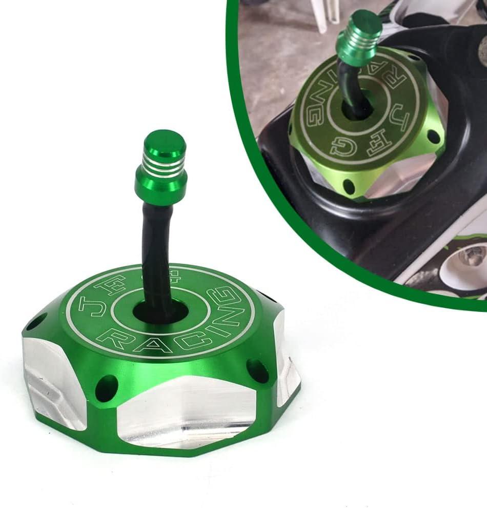 JFG RACING Billet Gas Fuel Tank Cap Cover for KX85 KX100 14-23/KX250 05-08 19-23/KLX110L 10-20/KX250F KX450F 06-18/KX450 19-23/KLX450R 08-15 18-19/KFX450R 08-23-Green