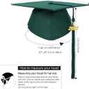 Newrara Graduation Unisex Matte Adult Graduation Cap with Tassel (Green)