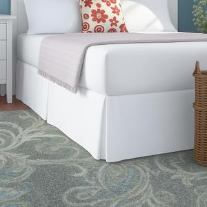 Cottington Lane Luxury Pleated Bedskirt King Size 12 Inch Drop Split Corners, Hotel Luxury 1800 Ultra-Soft Tailored Drop Box Pleated Styling Dust Ruffle, Classic & Clean Look, White