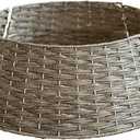 Mokylor Farmhouse Christmas Tree Collar, Detachable PE Rattan Christmas Tree Skirt, Alternative Tree Skirt Christmas Tree Rings Handmade Artificial Rattan Wicker Christmas Stands(Gary, S)