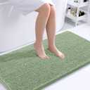 OLANLY Bathroom Runner Rugs 44x24, Soft Absorbent Chenille Bath Rugs, Rubber Backing Quick Dry, Machine Washable Long Bath Mats for Bathroom Floor, Tub and Shower, Home Decor Accessories, Sage Green