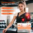 Seenew Red Light Therapy for Shoulder with Heat Massage, Portable Heated Shoulder Pad with Rechargeable Controller, Red Light Therapy Wrap with 216 Beads 660nm & 850nm for Men and Women