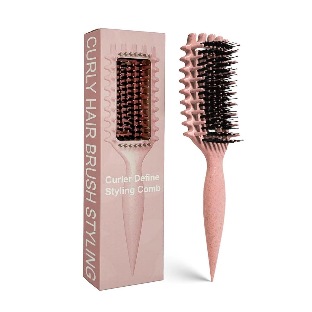 Curly Hair Brush Candybrush Curl Defining Brush for Detangling Shaping and Defining Curls for Women, Men, Wet & Dry Hair (Matte Pink)