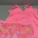 ROSEWE Womens Tankini Bathing Suits, Two-Piece Smocked Swim Dress, Print Swimsuits with Board Shorts, Size XL