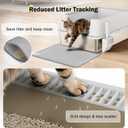 Stainless Steel Litter Box Extra Large for Big Cats Multi-Cats, Jumbo Extra Large Metal Cat Litter Box with High Sided Lid, Anti-Urine Leakage, Non-Stick,Include Litter Scoop